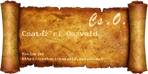 Csatári Oszvald névjegykártya